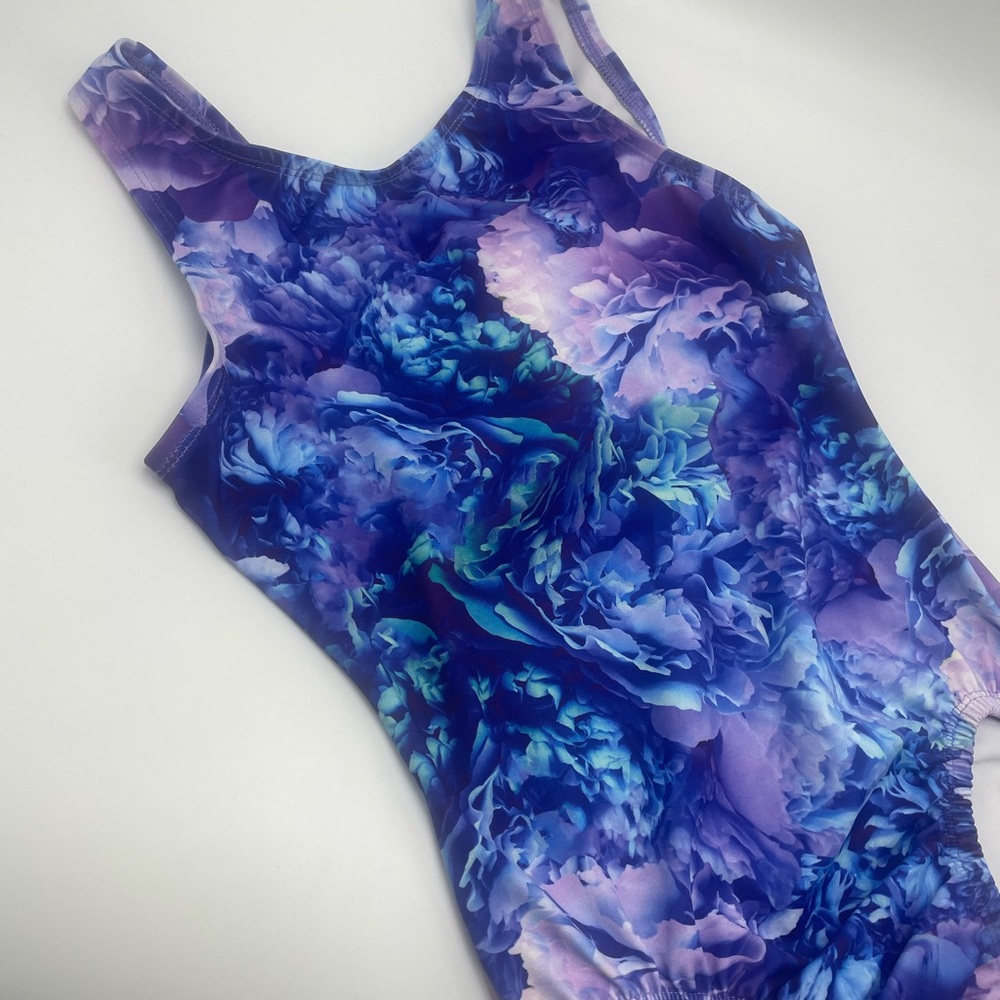Bloch Dynami girls gymnastics dance tank leotard lilac blue pink MED 8 10